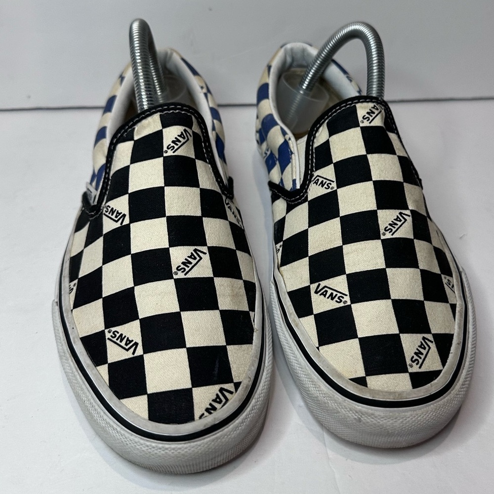 UsedVans Black and White Checkerboard Slip-On Sneakers - Picture 2 of 8